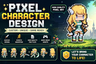 design custom pixel characters for retro and indie game projects