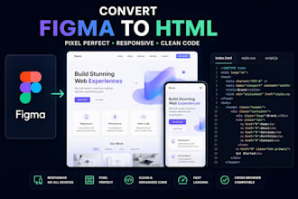 convert your figma design to responsive HTML react or vue