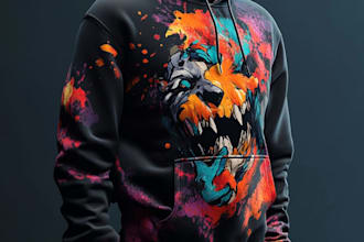 make trendy streetwear hoodie design with mockup