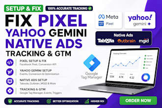 fix pixel outbrain taboola yahoo gemini native ads conversion tracking GTM