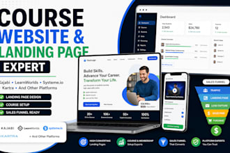 course website landing page in kajabi learnworlds kartra lms learndash tutor lms
