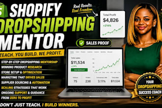 be your shopify mentor dropshipping coach ecommerce coach dropshipping mentor