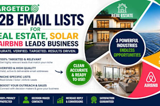 provide targeted b2b email lists for real estate solar and airbnb leads business
