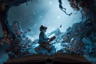 create whimsical children book illustrations full of magic and emotion
