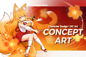 draw proffessional anime characters, concept art, oc art