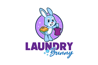 design mascot cleaning laundry service logo