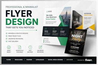 design a minimalist, professional printable flyer, poster, magazine, brochure