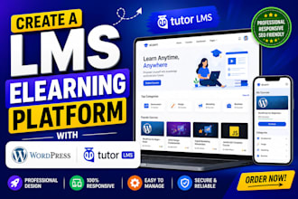 create a lms elearning platform with wordpress and tutor lms