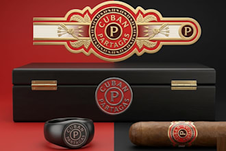 do modern cigar label, cigar logo, cigar band and cigar box design and all file
