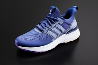 3d shoe design, footwear modeling and product rendering