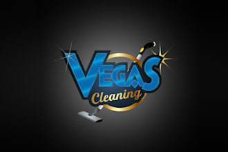 design vegas cleaning fresh wash logo