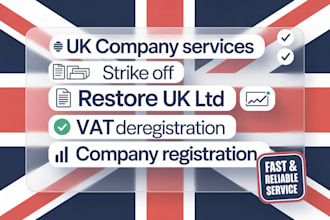 strike off UK ltd company, restore UK company, vat deregistration