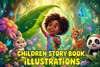 draw children story book illustration for kids books and KDP publishing