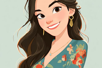 draw cartoon portrait in disney cartoon illustration