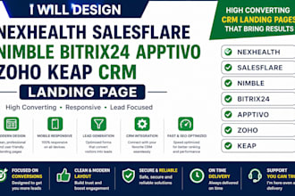 design nexhealth salesflare nimble bitrix24 apptivo zoho keap CRM landing page