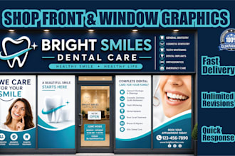 do shopfront, storefront, window graphics, signage, yard and billboard design