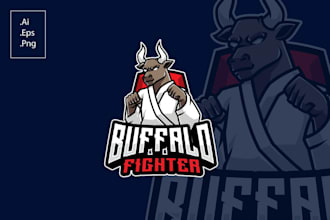 design modern awesome byson, buffalo logo