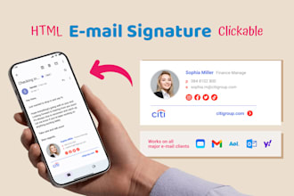 design clickable html email signature for gmail apple outlook