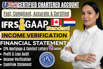 offer CPA certified income verification, CPA mortgage letter for US, canada, nl