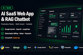 build an ai powered saas web app with rag chatbot and subscription system