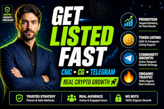 do token listing, coinmarketcap coingecko listing crypto promotion and telegram