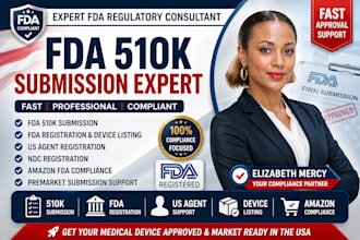 do fda 510k submission,device listing and US agent  fda amazon premarket submiss