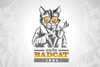 do modern high quality professional cat logo