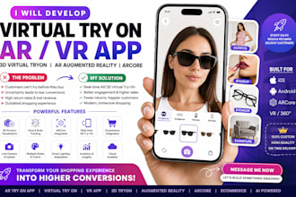 develop virtual try on, VR app, 3d virtual try on, ar augmented reality, arcore