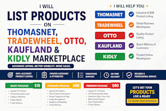 list products thomasnet tradewheel otto tradekey kaufland kidly marketplace