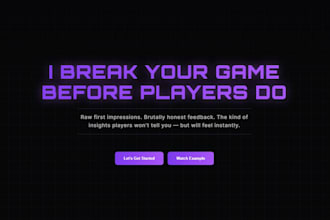 game test and review your game