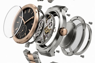 design a luxury watch, 2d printing, cad model for manufacturing and prototyping
