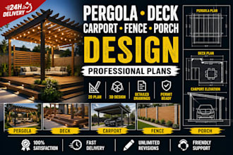 design pergola, deck, carport, fence, porch and outdoor plans