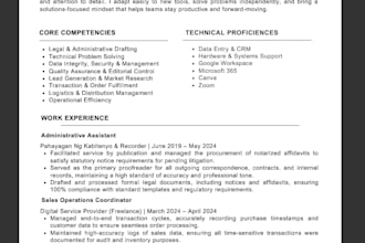 write or edit your technical IT and administrative resumes