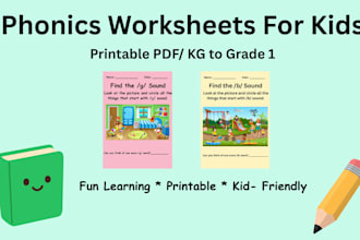 create fun phonics worksheets for kids kg to grade 1