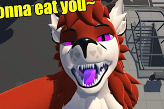 custom furry avatar character vtuber vroid vrc nsfw tracking pc quest vrm model