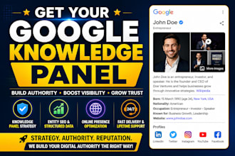 set up a verified google knowledgepanel for individual company or brand