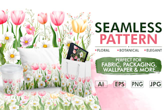 create seamless floral pattern and botanical illustration