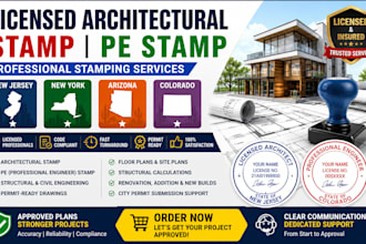 license architectural stamp  pe stamp in new jersey  new york arizona colorado