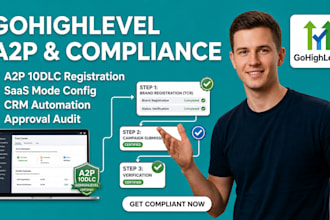 setup gohighlevel a2p 10dlc registration, saas mode and crm automation