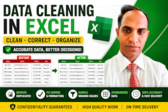 clean, format, merge, split excel data