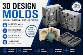 3d design molds, silicone mold, injection mold, resin mold, and 3d printing