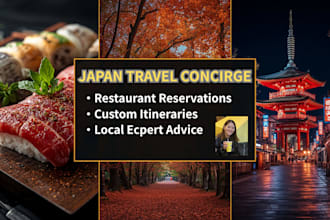 book any restaurants, hotels, and create a japan travel itinerary