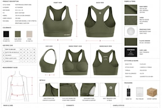 do activewear techpack design fashion technical sportswear pattern for fitness