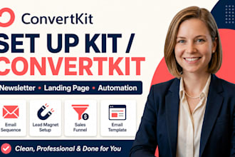 setup kit convertkit newsletter landing page email automation email sequence