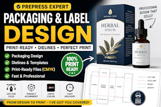 create print ready packaging and label design with dieline