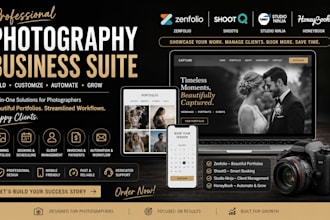 build zenfolio suite shootq studio ninja honeybook photography website