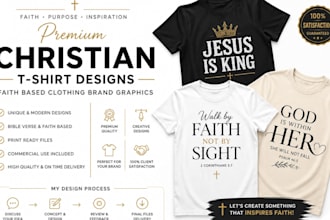 design unique vintage christian t shirt graphics for your pod clothing brand