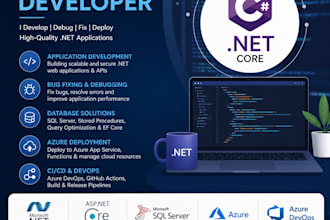 develop dotnet applications, fix bugs, debug issues