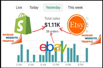 promote ebay store, boost shopify sales, amazon traffic, etsy store promotion