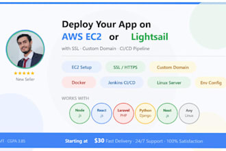 deploy your web app on AWS ec2 or lightsail with SSL and custom domain